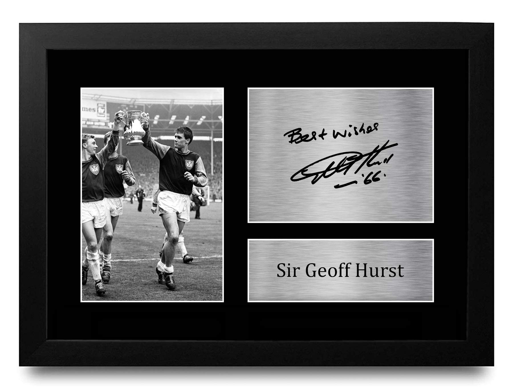 HWC Trading FR A4 Geoff Hurst West Ham Utd Hammers Gifts Printed Signed Autograph Picture for Fans and Supporters - A4 Framed