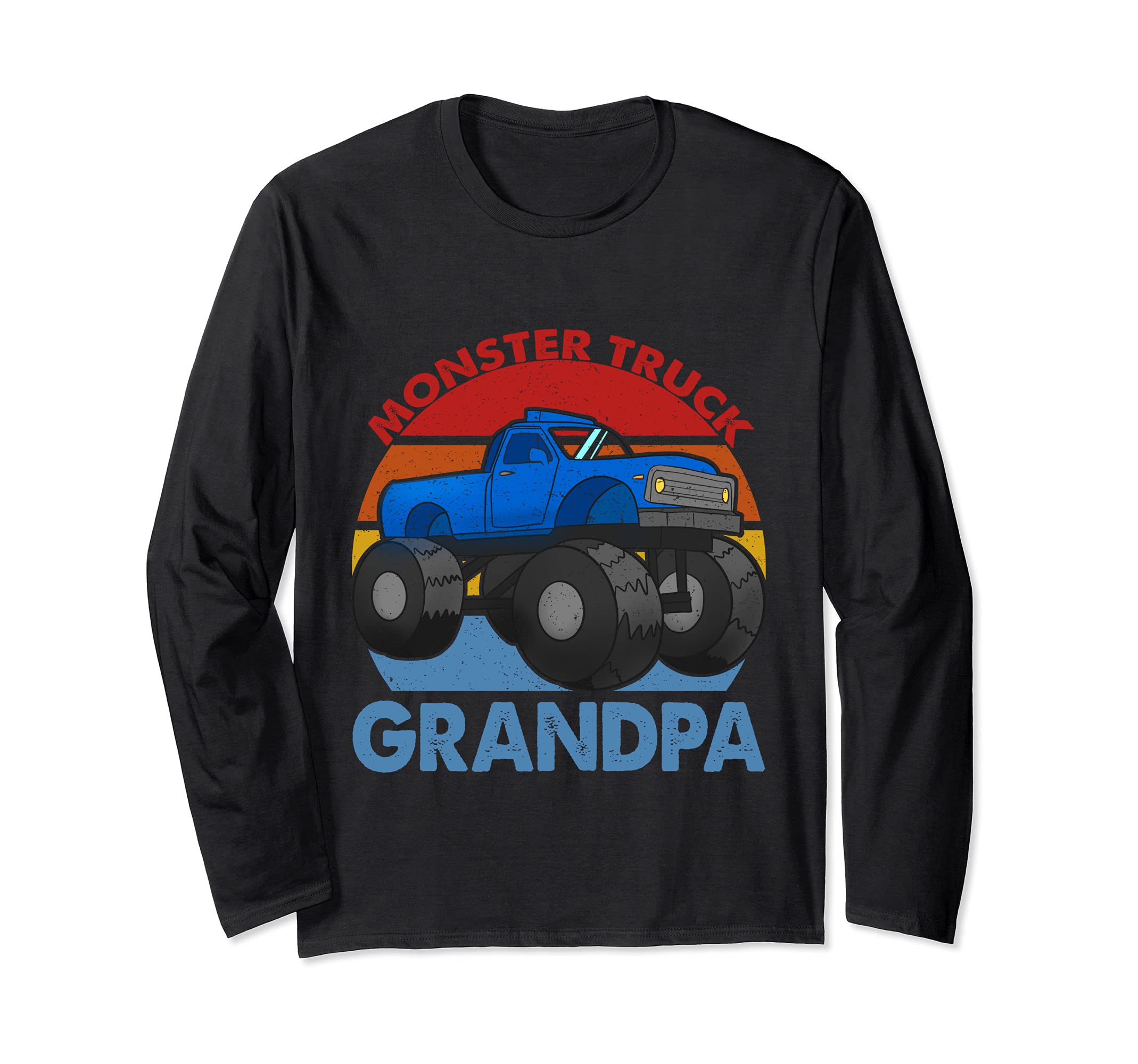 Monster Truck Grandpa 4x4 Mudding Truck Vintage Long Sleeve T-Shirt