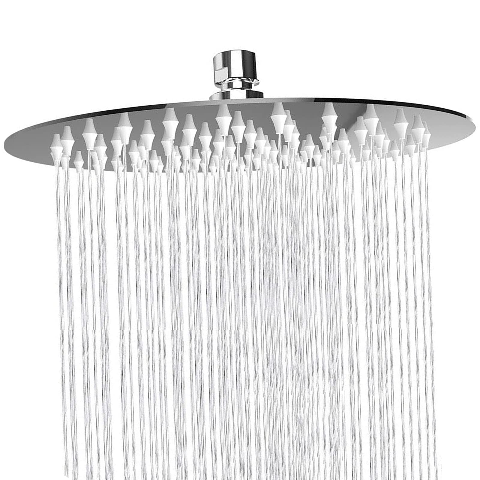 Rain Shower Head, Katezon High Pressure Rainfall Showerhead Stainless Steel, Bathroom Waterfall Shower Universal Wall Ceiling Mount (8" Chrome Finish)