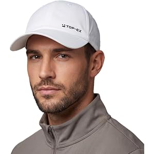 TOP-EX UVCoolix Cooling Running UPF50+ Cap for Men, Waterproof | unstructured crown, baseball hat, water resistant, ventilate