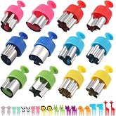 Vegetable Cutters Shapes Set, 12pcs Stainless Steel Mini Cookie Cutters, Vegetable Cutter and