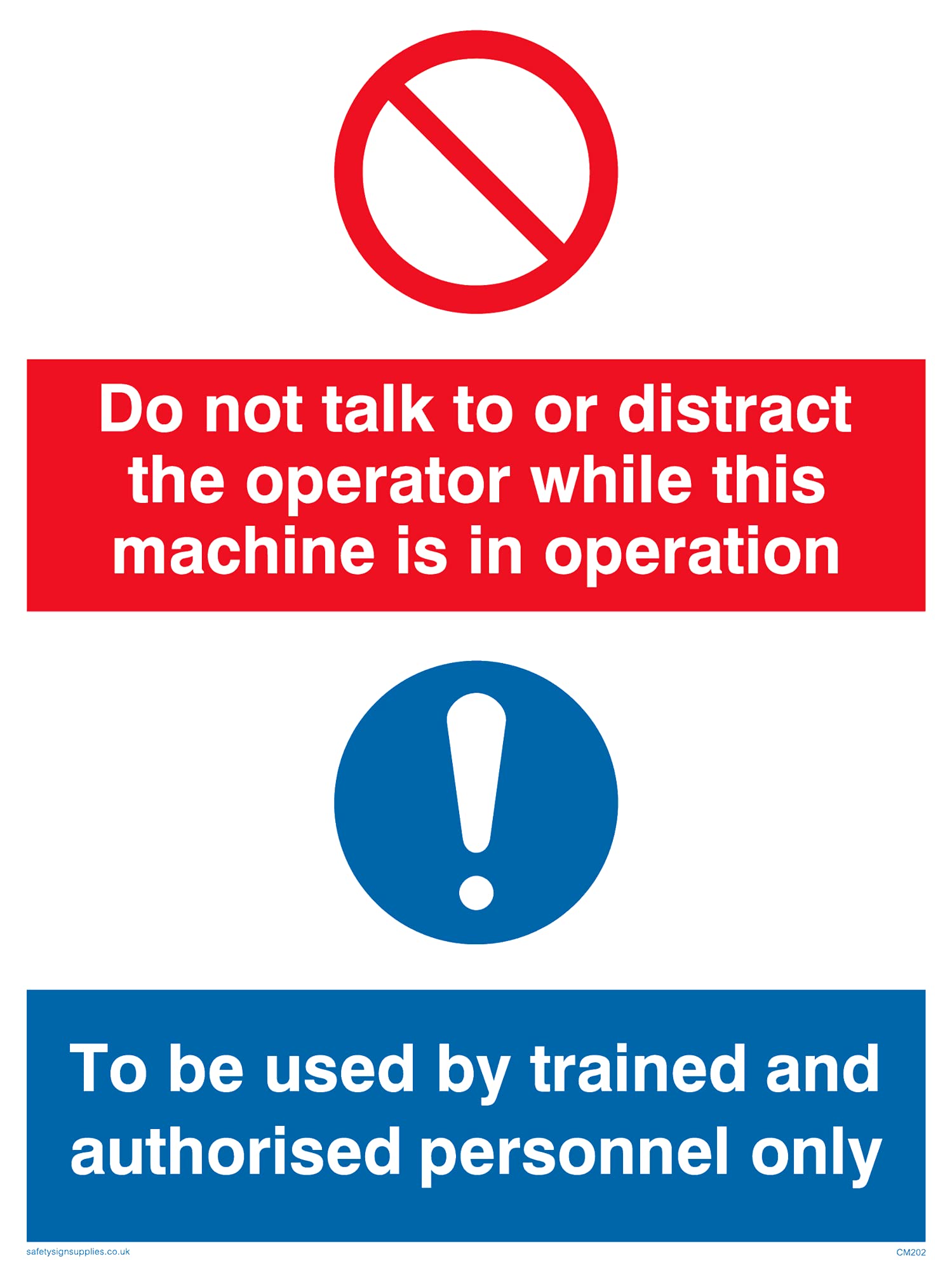 Pack of five - Do Not Talk Or Distract Sign - 150x200mm - A5P
