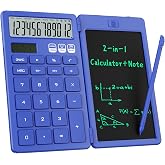 Desk Calculator with Erasable LCD Notepad Calculators ROATEE Desktop Basic Calculators for Middle School Cute Pocket Solar Calculator Office Desk Accessories Supplies Home Office Essential Big Button