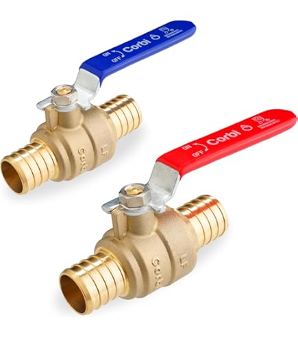 2-Pack GUOFIS 1-Inch PEX-A Expansion Ball Valve, Full Port Shut Off Brass Ball Valves For Pex A Pipe Astm 1960 Yellow Handle Valve156 2 thumbnail image