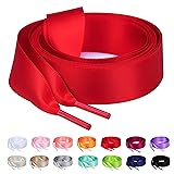 Booyckiy Flat Colorful Satin Ribbon Shoelaces