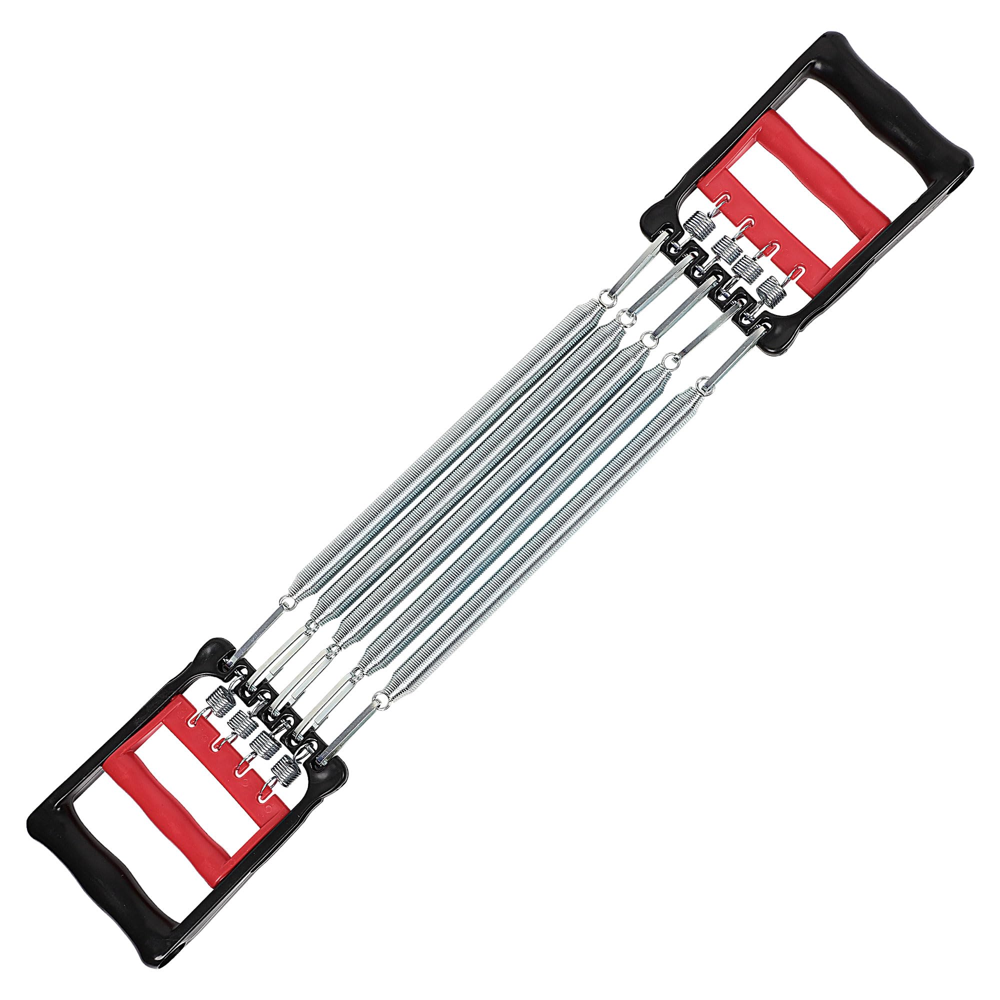 sourcingmap Chest Arm Expander, Adjustable Exercise Springs Resistance Bands for Men, Home Fitness Equipment with 5 Metal Spring for Home Gym Muscle Training Exerciser 1 PCS, Red Black