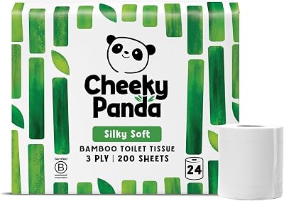 The Cheeky Panda Bamboo Toilet Rolls 24 Pack 3 Ply Plastic Free Packaging