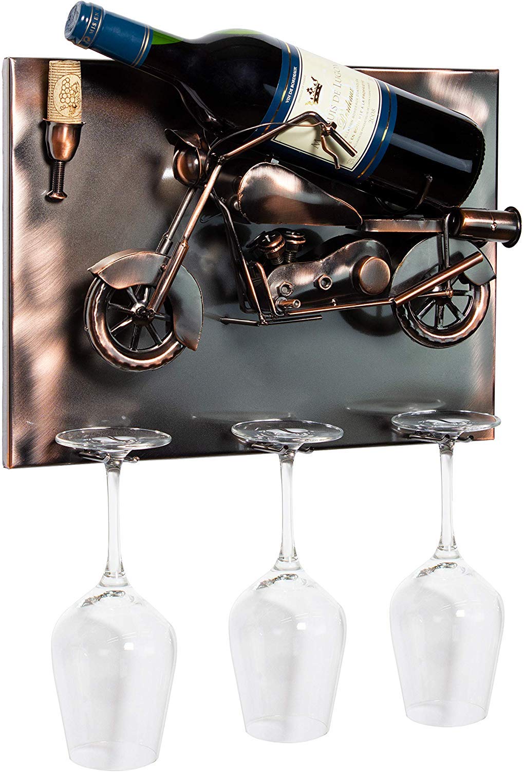 All Products Get Up To 34 Off Brubaker Wine Bottle Holder Motorbike Wall Mountable With 3 Glass Holders Wall Art With Greeting Card Home Kitchen Cheapest Piz Zetta Com