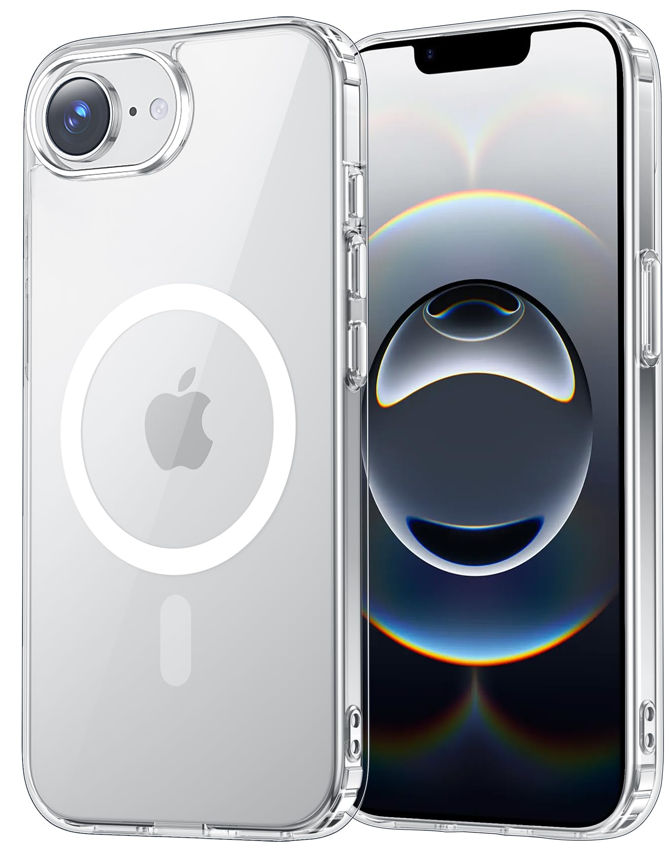 Photo 1 of Temdan for iPhone 16e Case, [Compatible with Magsafe][Anti-Yellowing][Military-Grade Protection] Shockproof Slim Magnetic Phone Cover, Clear