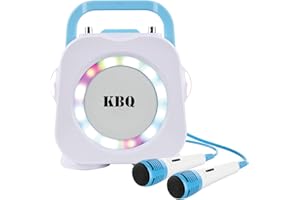 KBQ Kids Karaoke Machine with 2 Microphones, Bluetooth Portable Wireless Karaoke Speaker Player Home Karaoke System for Children and Adults (Blue)