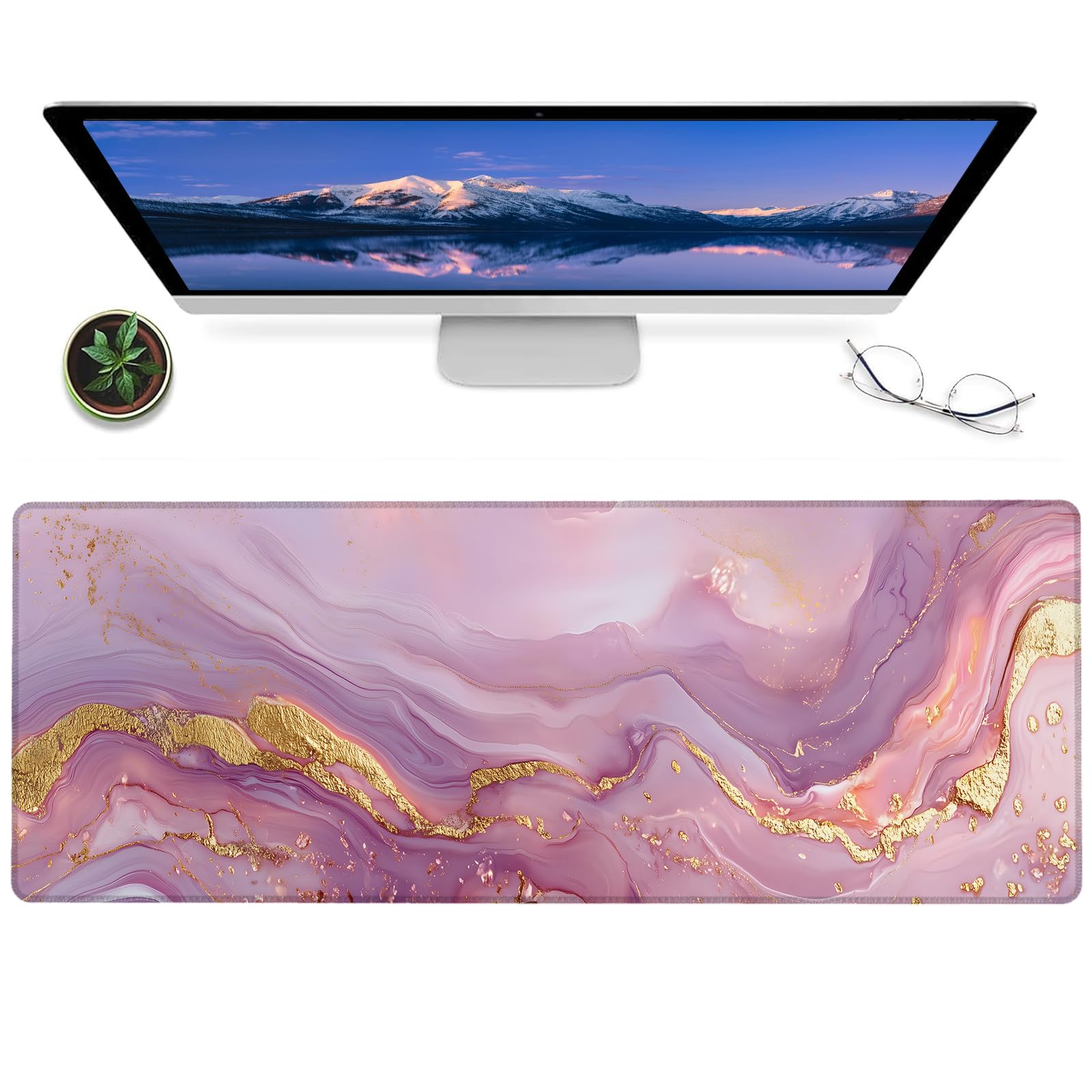 ainori Marble Gaming Mouse Pad – 12x31.5in