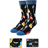 HAPPYPOP Music Note Gifts for Men - Novelty Guitar Piano Socks, Drum Gifts for Music Lovers