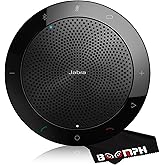 Jabra Speak 510 UC - Portable USB & Bluetooth Conference Speakerphone for Business, Remote Work & Meetings - Zoom & Google Meet Certified - Boomph's Ultimate Cloth Solution for Crystal Clear Sound