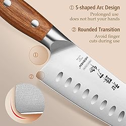HEZHEN Santoku Chef Knife-7.3 inch Blade German DIN