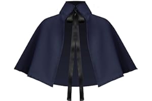 Cykxtees Victorian Gothic Renaissance Medieval Lolita Steampunk Collar Capelet Women's Short Cape Cloak