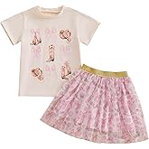 Chloefairy Western Toddler Baby Girl Summer Clothes Bow Boots Short Sleeve T-Shirt Tulle Tutu Skirt Set Kids Cowgirl Outfit