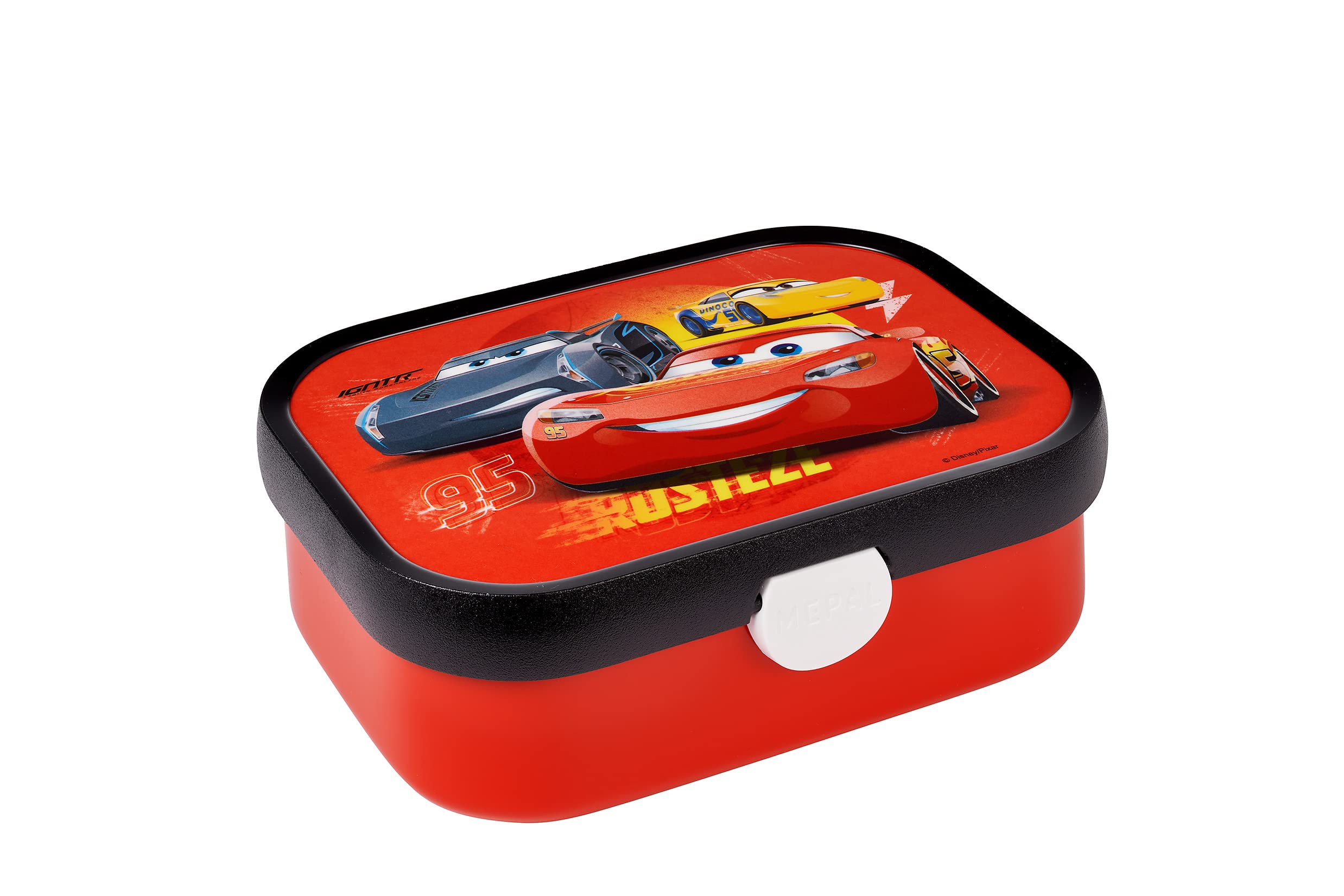 Mepal - Lunch Box Campus - Bento Box for Children - with Bento Compartment & Fork - with Clip Closure - Dishwasher Safe & BPA-Free - 750 ml - Cars