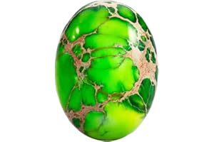 rockcloud Oval Cabochon Flatback Semi-precious Stones Sea Sediment Jasper for Jewelry Making