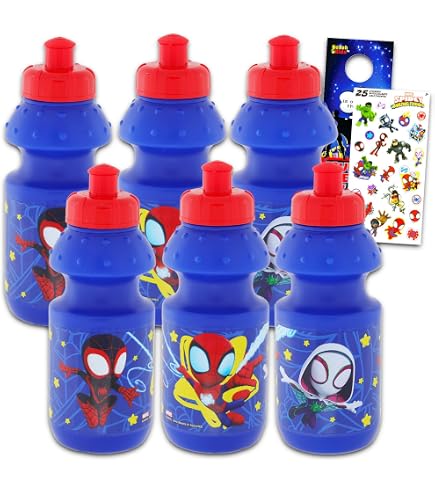 Marvel Avengers Reusable Water Bottles 12-Pack - 11oz Kids Party Favors With Stickers & Tattoos - View #7