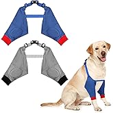 Oudain 2 Pairs Dog Elbow Protector Dog Recovery Sleeve with Elastic Band Soft Padded Adjustable Front Leg Braces for Small Medium Large Doggy, 2 Colors(X-Large)