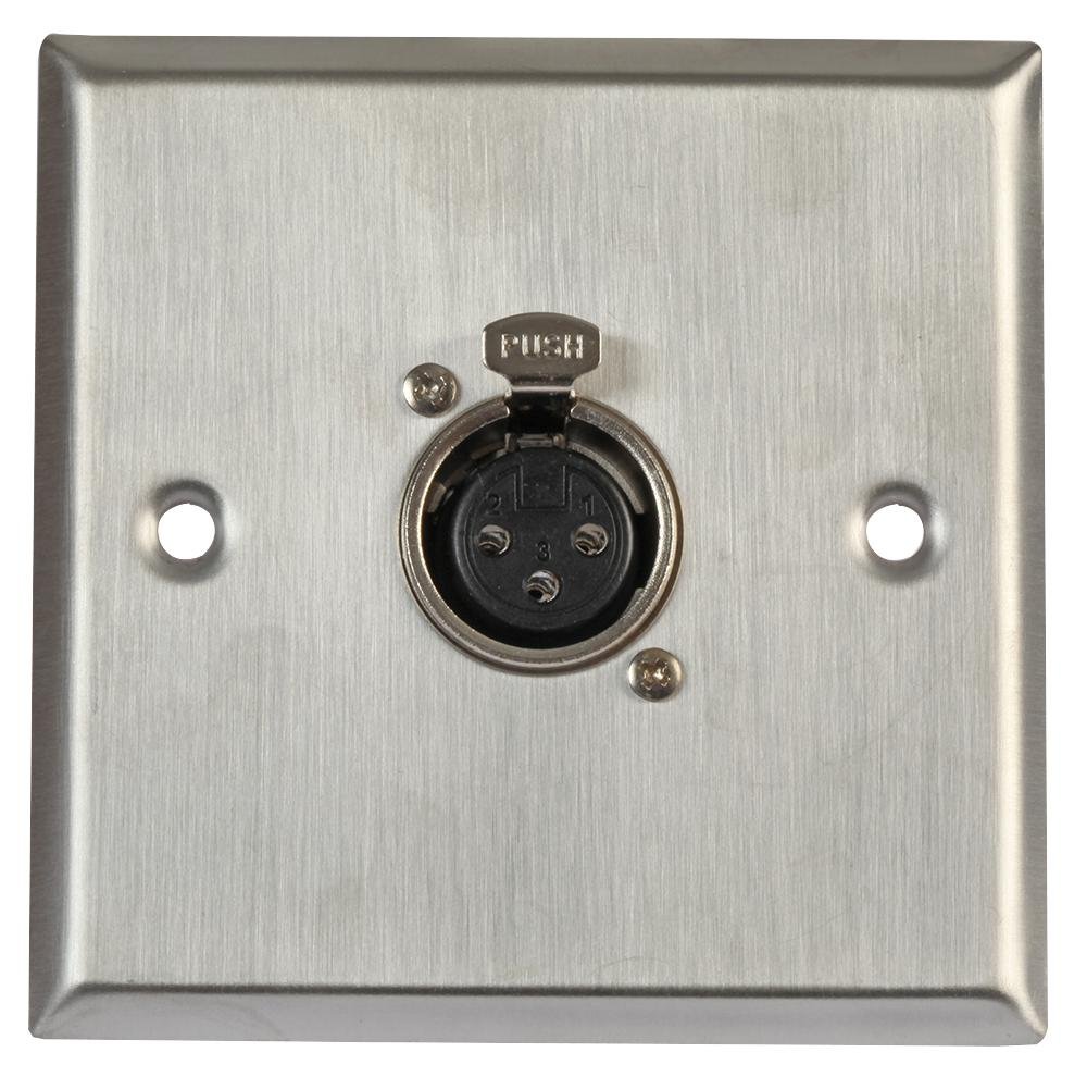 PRO SIGNAL AV Wallplate – 1 x 3 Pin Female XLR Socket, Stainless Steel Multimedia Wallplate – PSG08152 — image 1