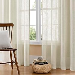 Joydeco Linen Curtains 96 Inch Length 2 Panel Sets