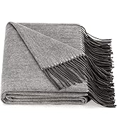 spencer & whitney Bed Throws Wool Throw Blanket Grey Wool Blanket 70% Wool 30% Viscose Shawl Warp Twin Lightweight Throw Blanket for Bed Couch