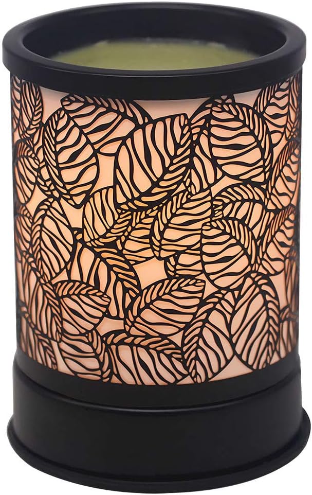 Singeek Wax Melts Warmer Metal Plug-in Scented Candle Warmer Fragrance Oil Heater Lamp for Spa Yoga Meditation Home Office Decor (Iron Leaf)