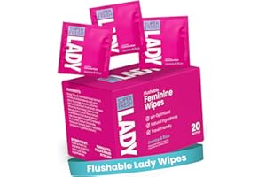 Lady Parts Feminine Wipes - Flushable Wet Wipe for Women - Ph Balance for Privates, Body, Booty, & Face - Good for Travel & I
