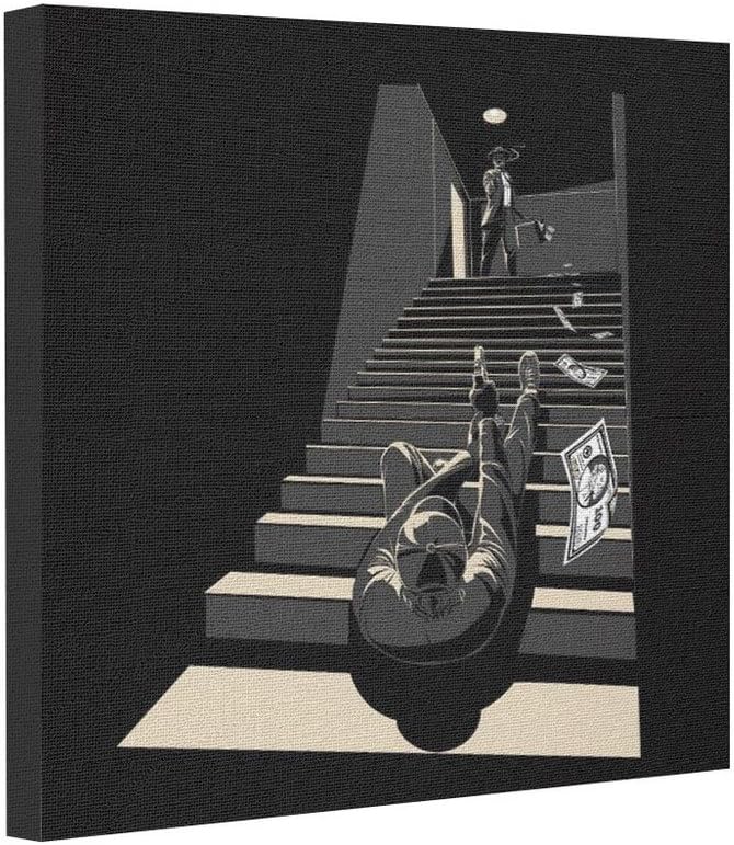 Silently Film noir Gallery Wrapped Canvas Canvas Wall Art Cheap