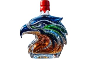 Seahawk Headmade Whiskeys Decanters with Team Spirit Design for Wine Cocktails Coffee Enthusiasts and Sport Fan,Seahawk Bever