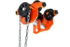 Prowinch Heavy Duty 3 Ton Capacity Manual Chain Trolley 6000 lb Geared
