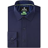 Tom Baine Men's Dress Shirts Performance Long Sleeve Button Down Shirts Solid Slim Fit Formal Shirts