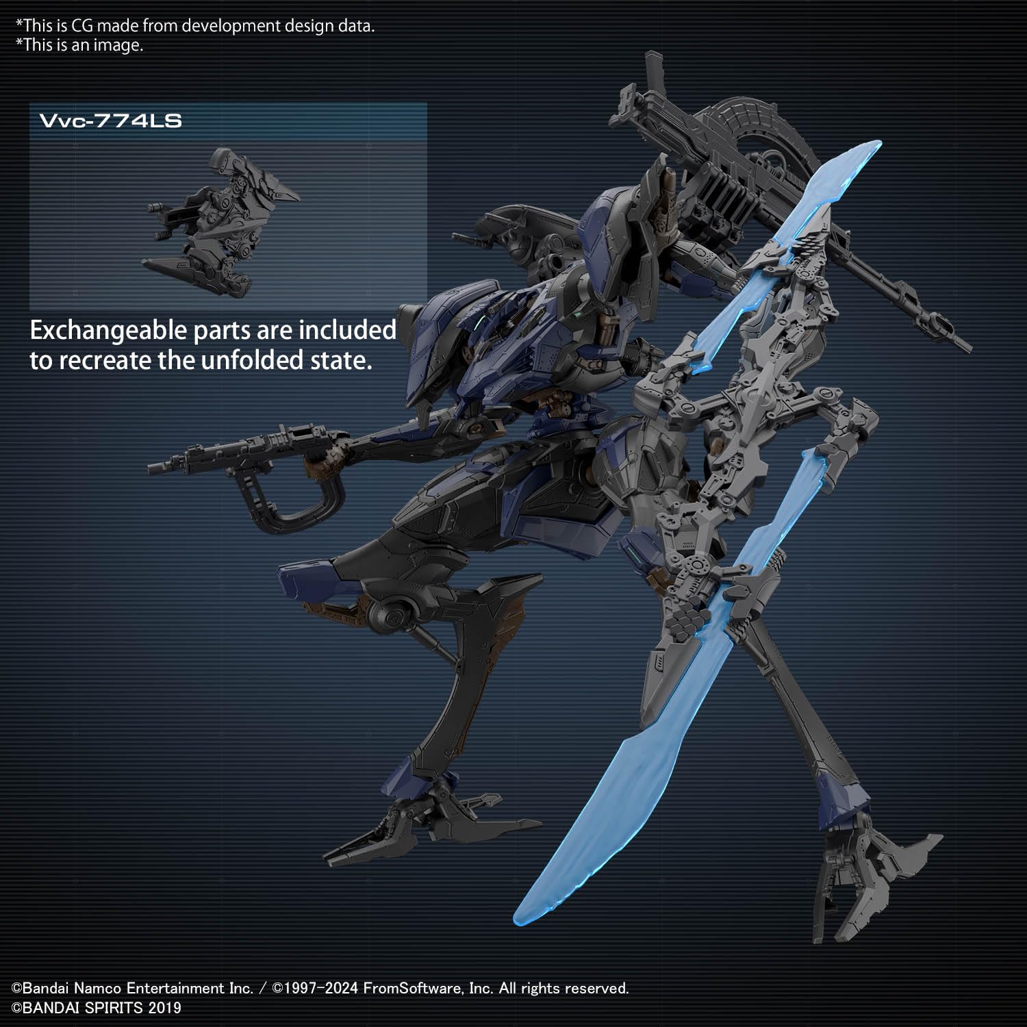 Bandai Hobby - Armored Core VI Fires of Rubicon - #02 Schneiber Nachthreiher/40E Steel Haze 30 MM 1/144 Modellbausatz 6