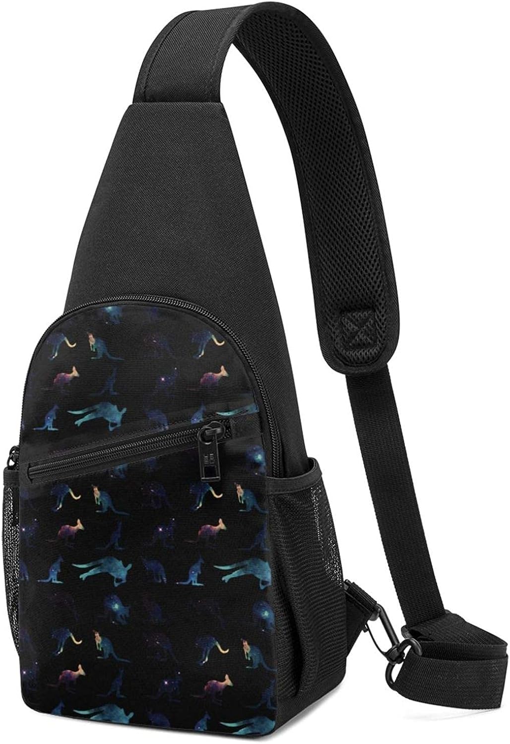 DJNGN Galaxy Kangaroos Sling Bag Crossbody Travel Hiking Chest Daypack