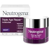 Neutrogena Triple Age Repair Night Face Moisturizer, 1.7 oz | Hexinol Technology &amp; Vitamin C, Anti-Wrinkle Face Cream, Visibly Reduces Wrinkles &amp; Firms Skin While You Sleep