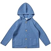 Stellou & friends 100% Cotton Baby Cardigan, Long Sleeve Knit Sweater for Kids, Unisex Tops for Infant, for Children 0-6 Yrs