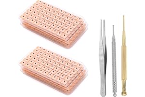 1200pcs Ear Seeds Acupuncture Kit, Acupressure Ear Beads Seeding Needle Set with Stainless Steel Tweezers & Probe Tool for Be