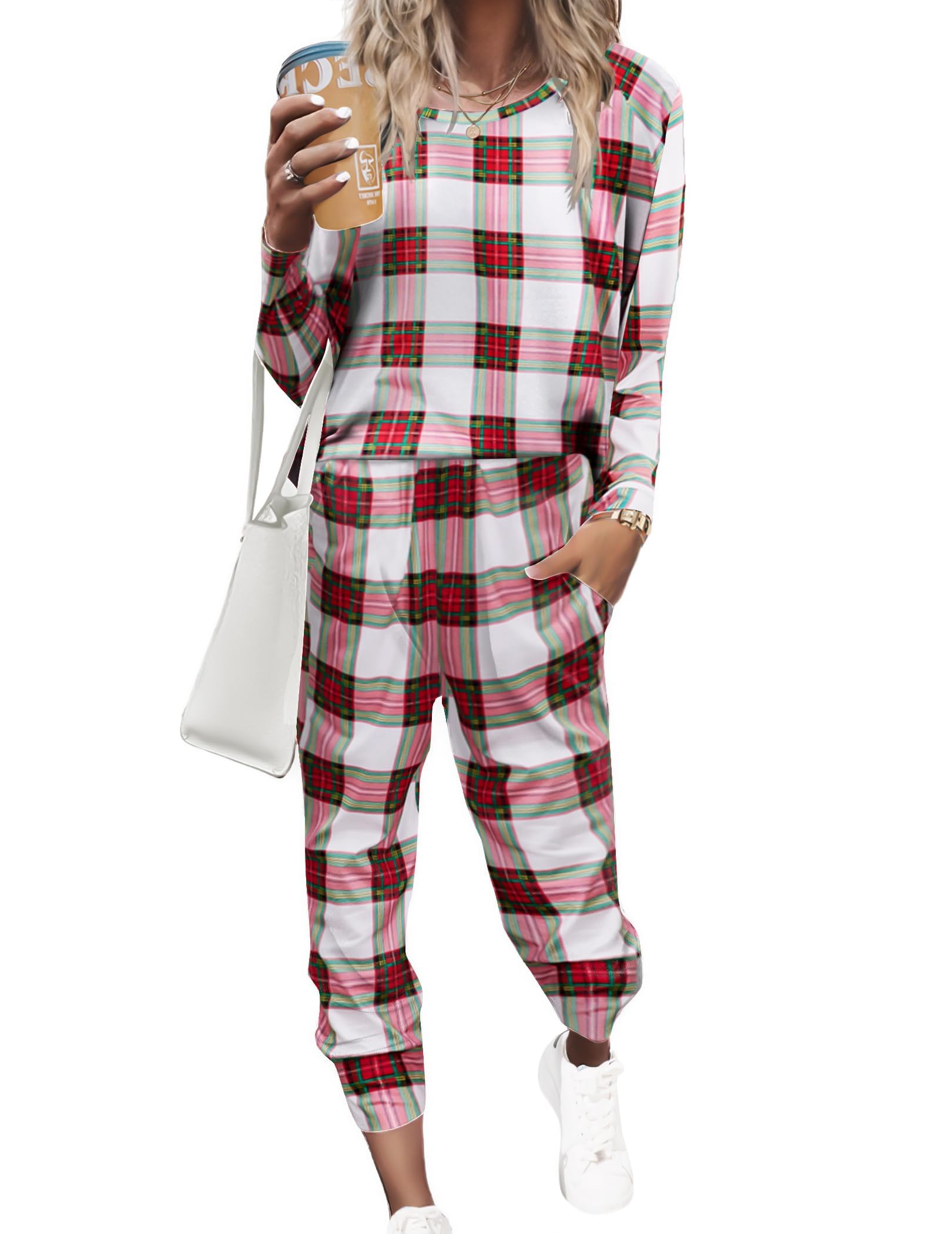 Ekouaer Women's Pajama Sets Casual 2Pcs Sleepwear