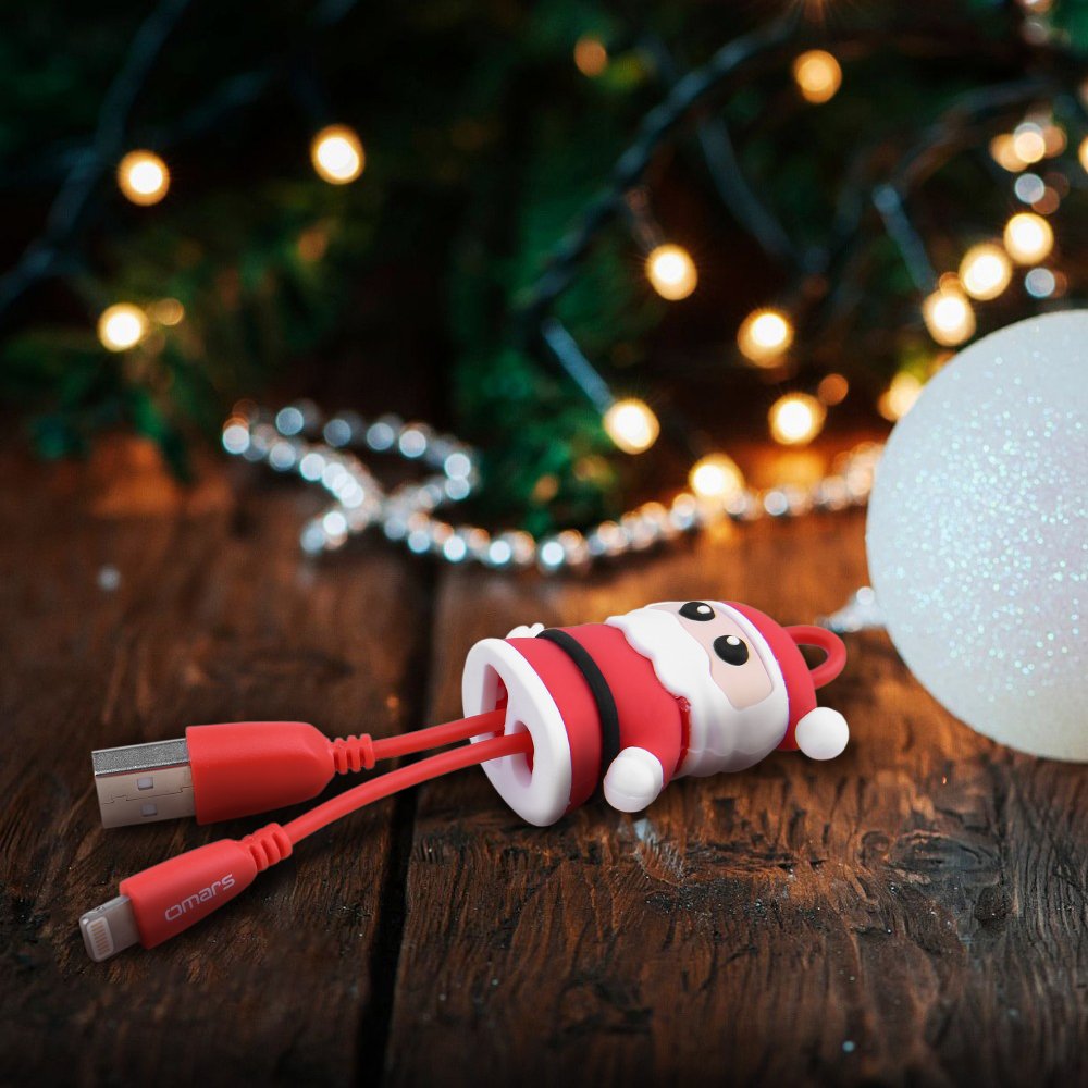 OMARS Natale Renna Cavo Lightning In Nylon PowerLine+ - Cavetto Lightning Premium per Ricarica e Trasmissione Dati Ultra-Durevole per iPhone 7 / 6s / 6 e tanti altri prodotti Apple