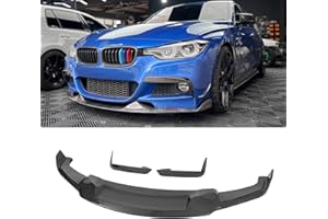 PFRREOR 5PCS Front Bumper Lip Fog Light Trim Eyebrow for BMW F30 F31 3 Series M Sport 2012-2018 MAD Style Add on Spoiler (Carbon Fiber Painted)
