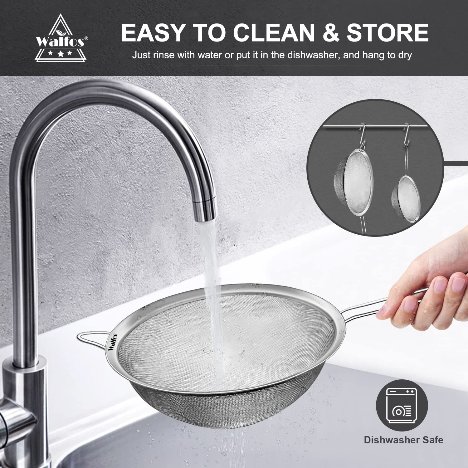 Walfos Extra Fine Mesh Strainer Set of 4-9.35