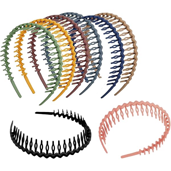 Lot De 10 Bandeaux Élastiques Zigzag + 4 Barrettes - Antidérapants, Pour Cheveux Ondulés | Femmes, Filles, Hommes - 9