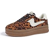 LUCKY STEP Women's Platform Fashion Sneakers Thick Sole Suede Faux Leather Classic Rubber Gum Sole Low Top Casual Walking Shoes