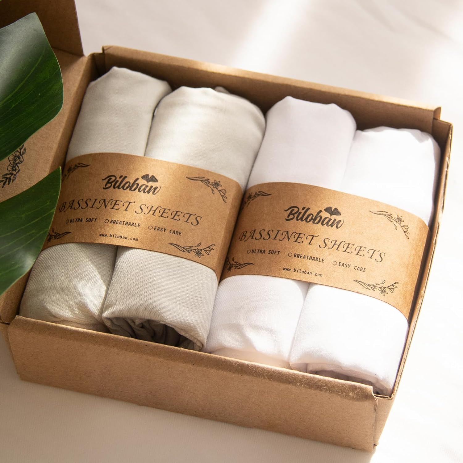 Next to Me Crib Sheets 4 Pack,Ultra Soft Baby Sheets Fitted 83x50cm,Compatible with Chicco Next2Me & Tutti Bambini Cozee Crib Mattress,Grey & White