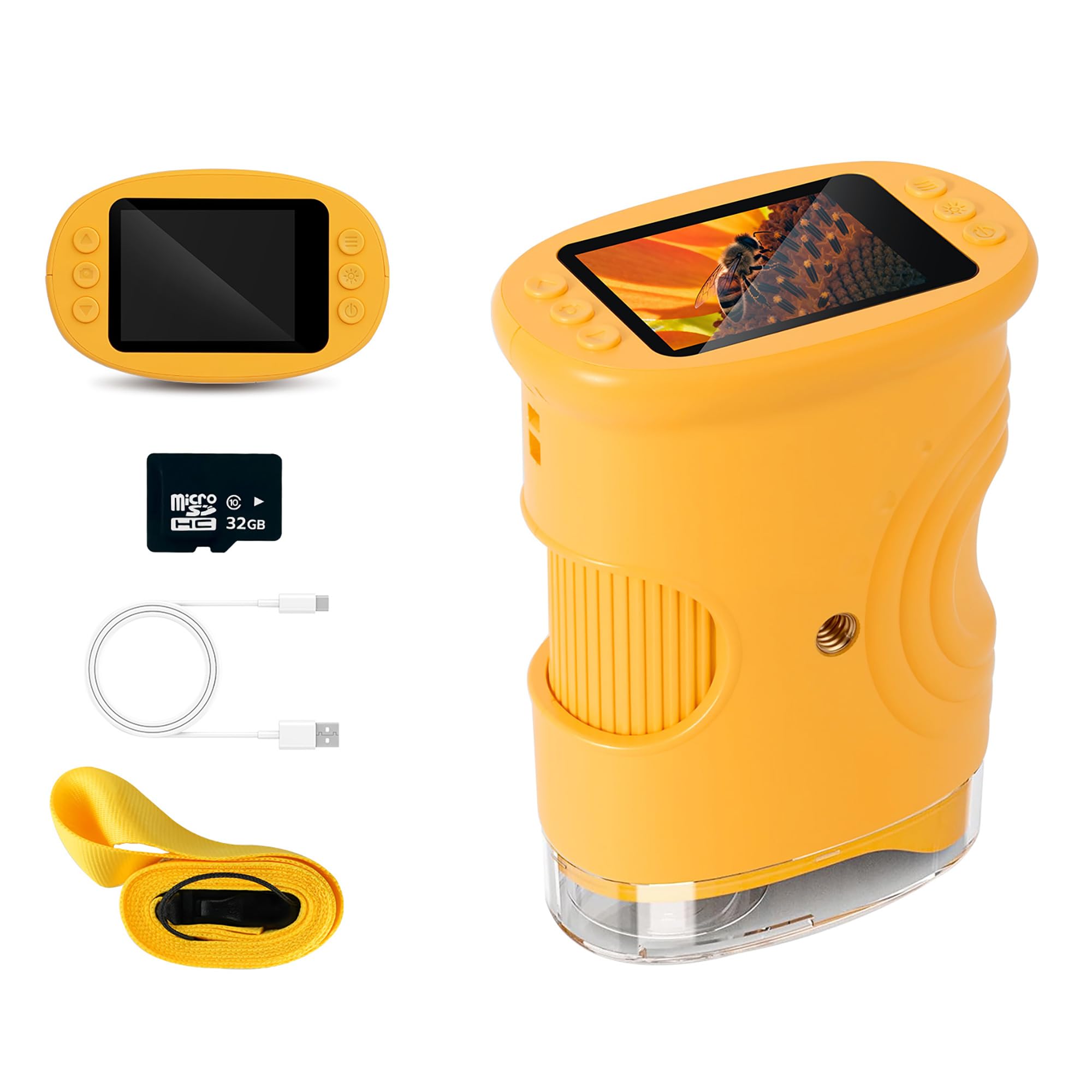 Mcbazel Portable Digital Microscope for Kids – 1000x Magnification, Rechargeable Handheld STEM Educational Toy with 2MP Camera, and Adjustable LED Lights,Best Science Exploration