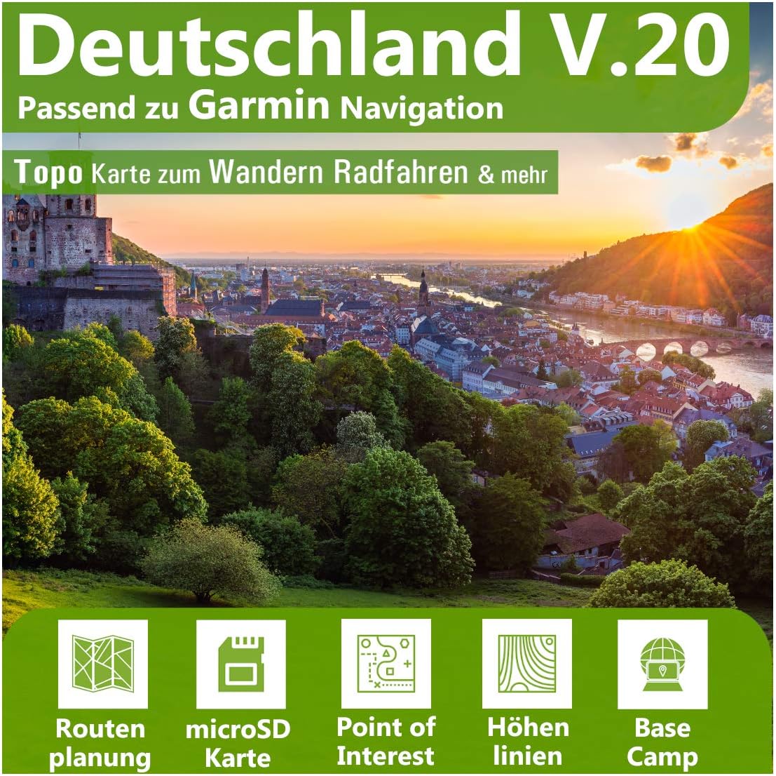 Deutschland V.20 - Profi Outdoor Topo Karte passend für Garmin Oregon 600, Oregon 600t, Oregon 650, Oregon 650t, Oregon 700, Oregon 750, Oregon 750t
