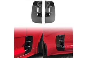 JUIVEEL Side Fender Vent Cover Car Front Side Fender Air Vent Outlet Cover Compatible with Kia Stinger Accessories (Glossy Black Style Vent Cover)
