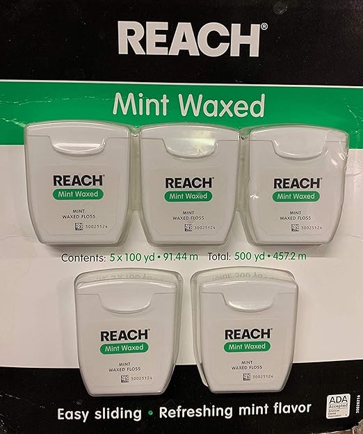 Reach Mint Waxed Dental Floss 100 Yards Per Pack (5 PACK) Amazon.in