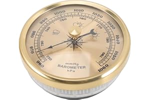 GLEAVI Adjustable Pointer-Type Aneroid Barometer with Temperature Gauge for Home Use, High Precision